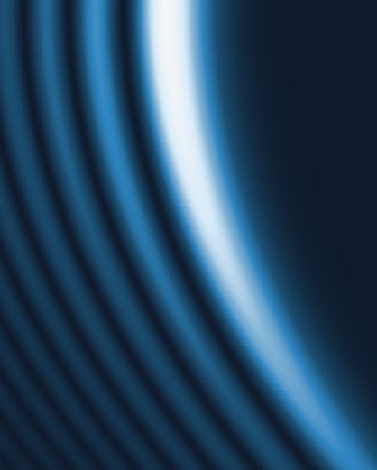 Sample render of Airy Beam, preset Accelerating