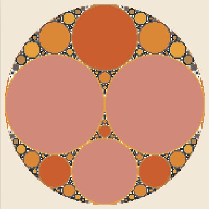Sample render of Apollonian, preset Gasket