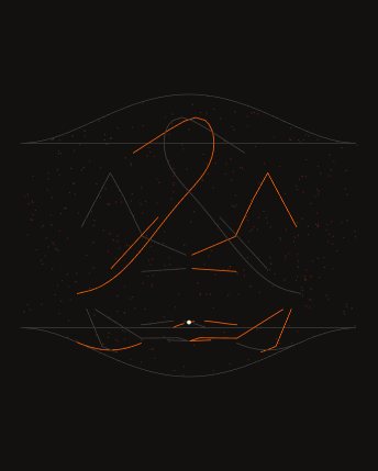 Double pendulum tangle: E = 1/2, in the proof preset render