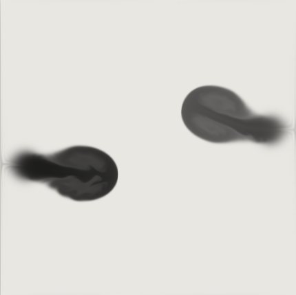 Sample render of Fluid, preset Ink drop