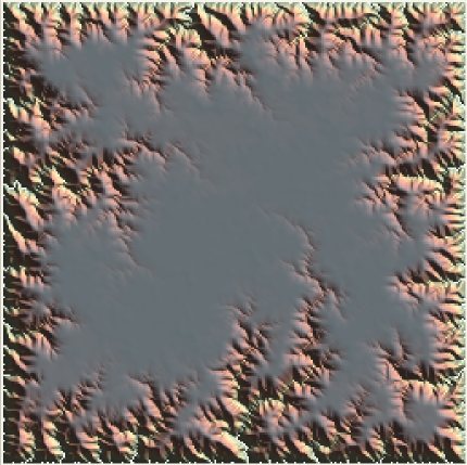 Sample render of Drainage Networks, preset An island