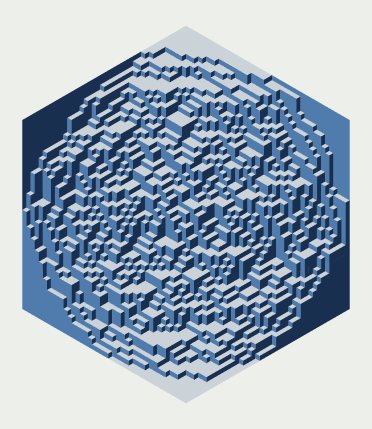 Sample render of Lozenge Tilings, preset Arctic circle, a = b = c = 40