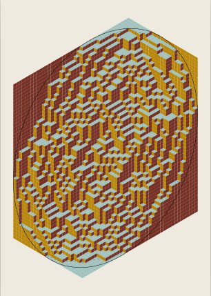 Lozenge Tilings: Skewed hexagon, the ellipse preset render