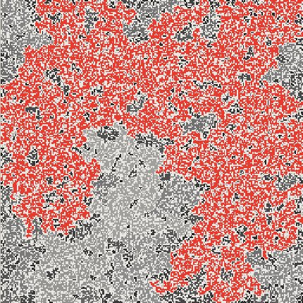 Sample render of Percolation, preset Site at p_c