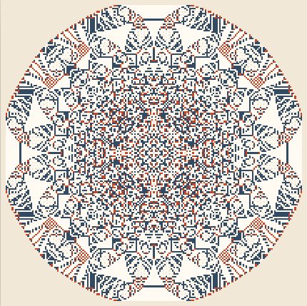 Sample render of Abelian Sandpile, preset Medallion 2¹⁶