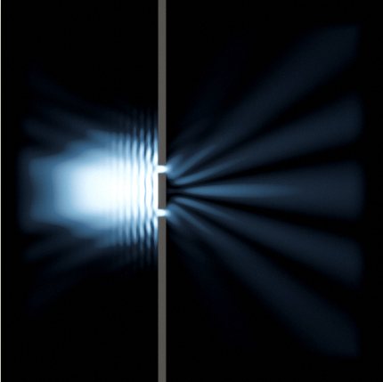Sample render of Schrödinger, preset Double slit