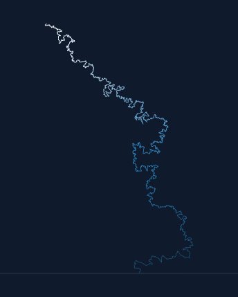 Schramm-Loewner Evolution: Self-avoiding walk, κ = 8/3 preset render