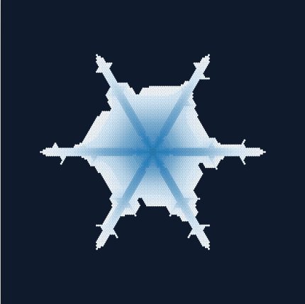Sample render of Gravner-Griffeath, preset Stellar dendrite