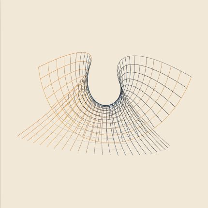 Sample render of Parametric Surfaces, preset Enneper saddle