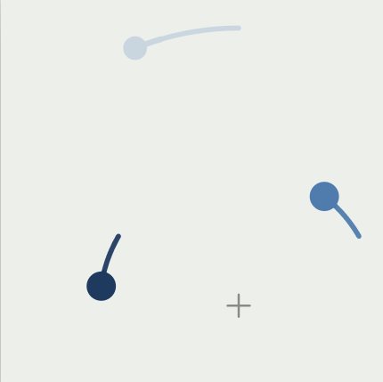 Equal-pair three-vortex collapse: Equilateral preset render