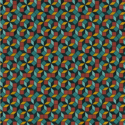 Aperiodic Tilings: Ammann–Beenker preset render