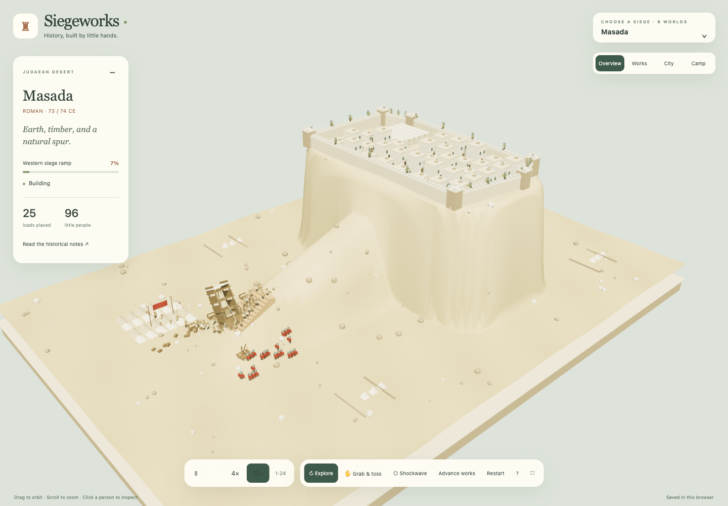 Masada siege, an original procedural miniature in Siegeworks
